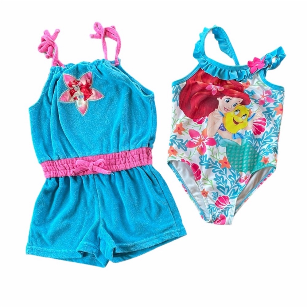 Disney Princess Ariel Bathing suit and Cover 5T Matching Set Swimwear